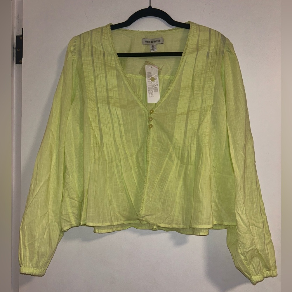 NWT Urban Outfitters Janie Puff Sleeve Blouse, XL
